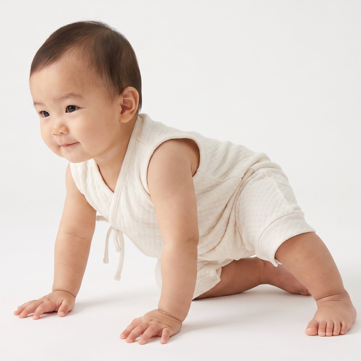 Pointelle Sleeveless Kimono Playsuit