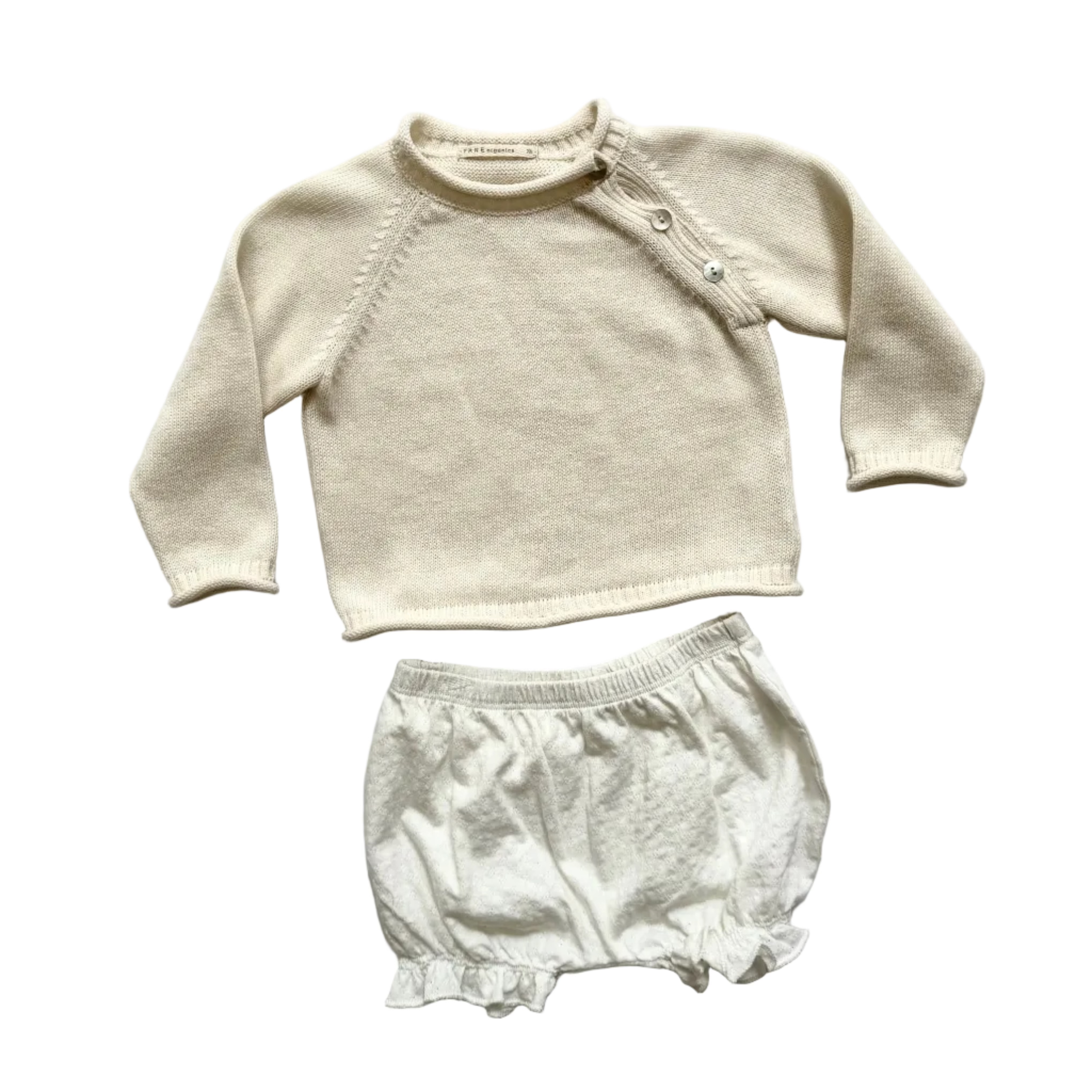Raglan Sweater + Pointelle Bloomer Set