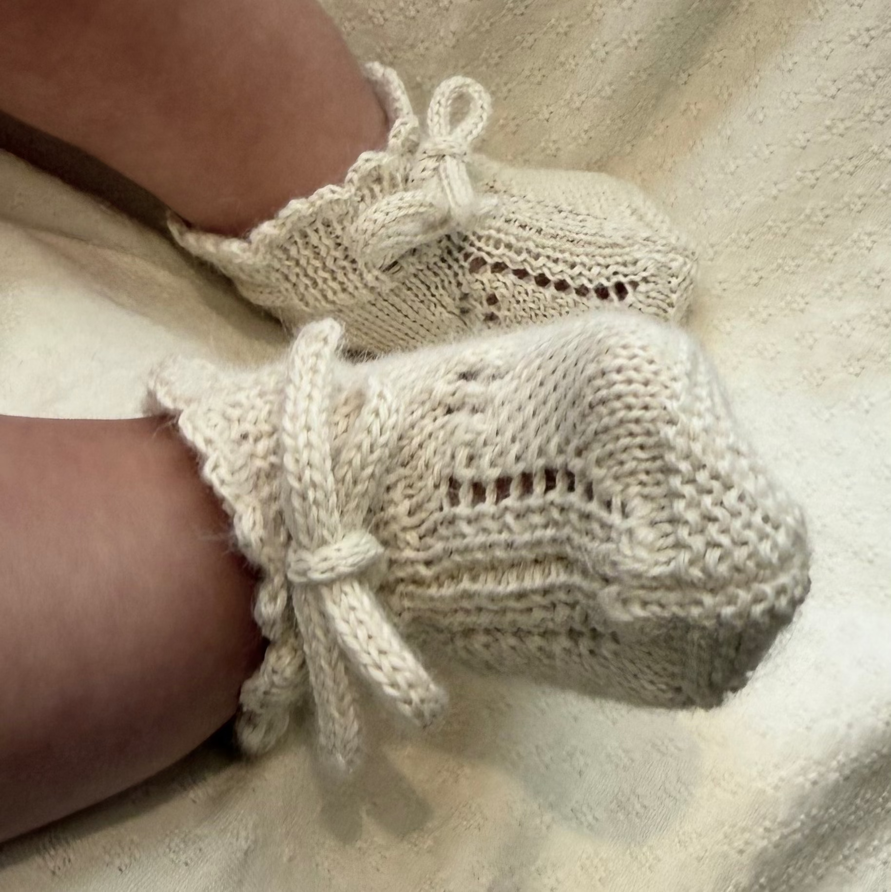 Baby Alpaca Lace Stitch Booties