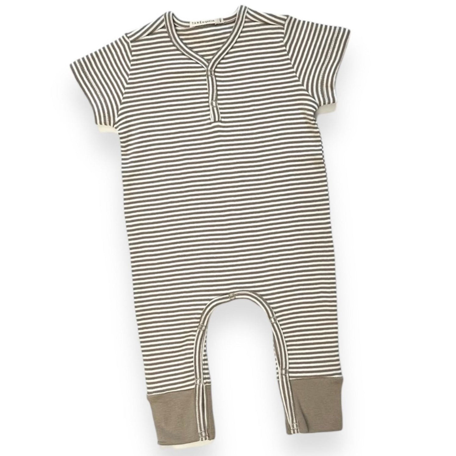 Petite Stripe S/slv V-neck Coverall