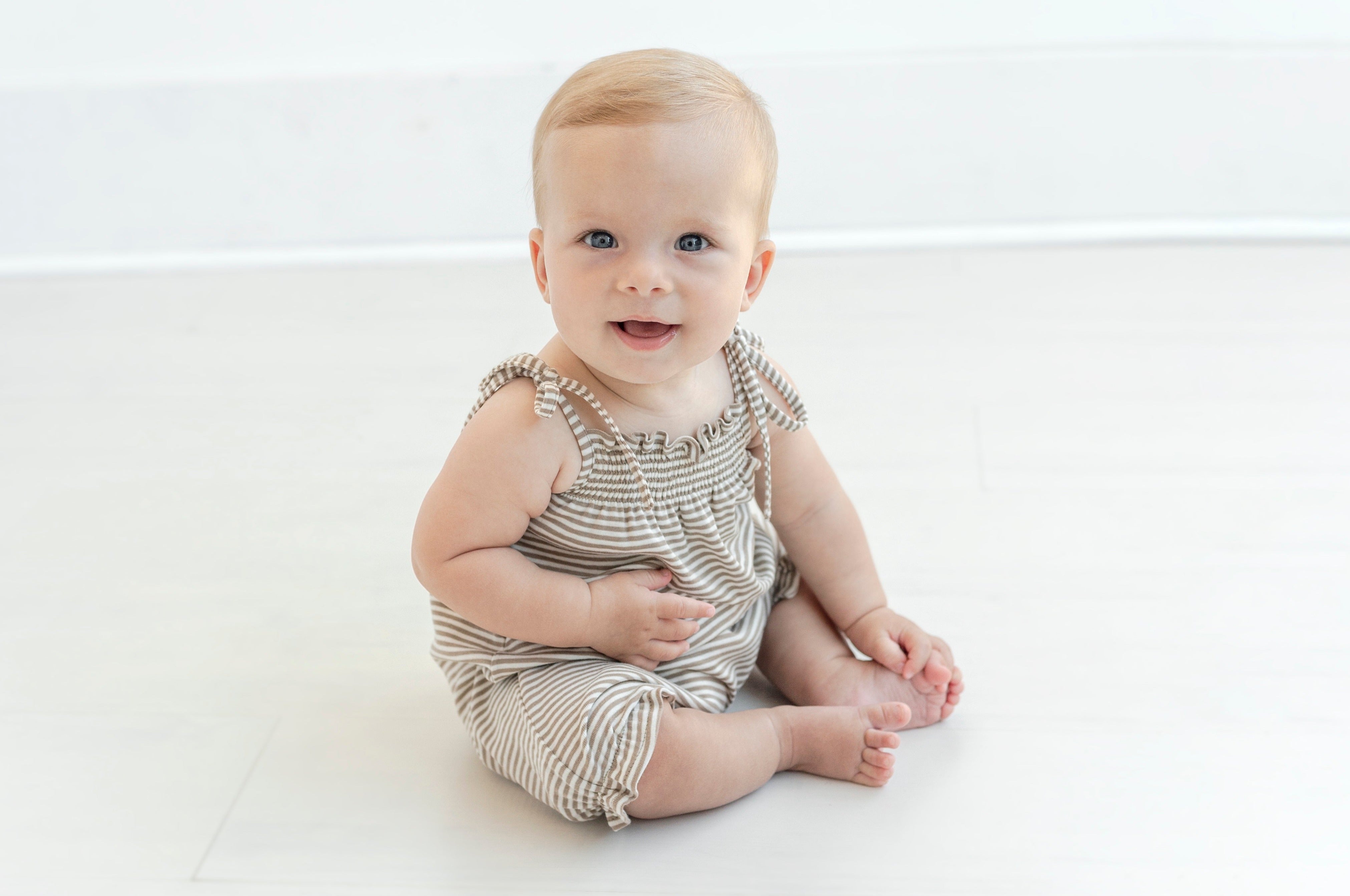 Petite Stripe Romper with Ties