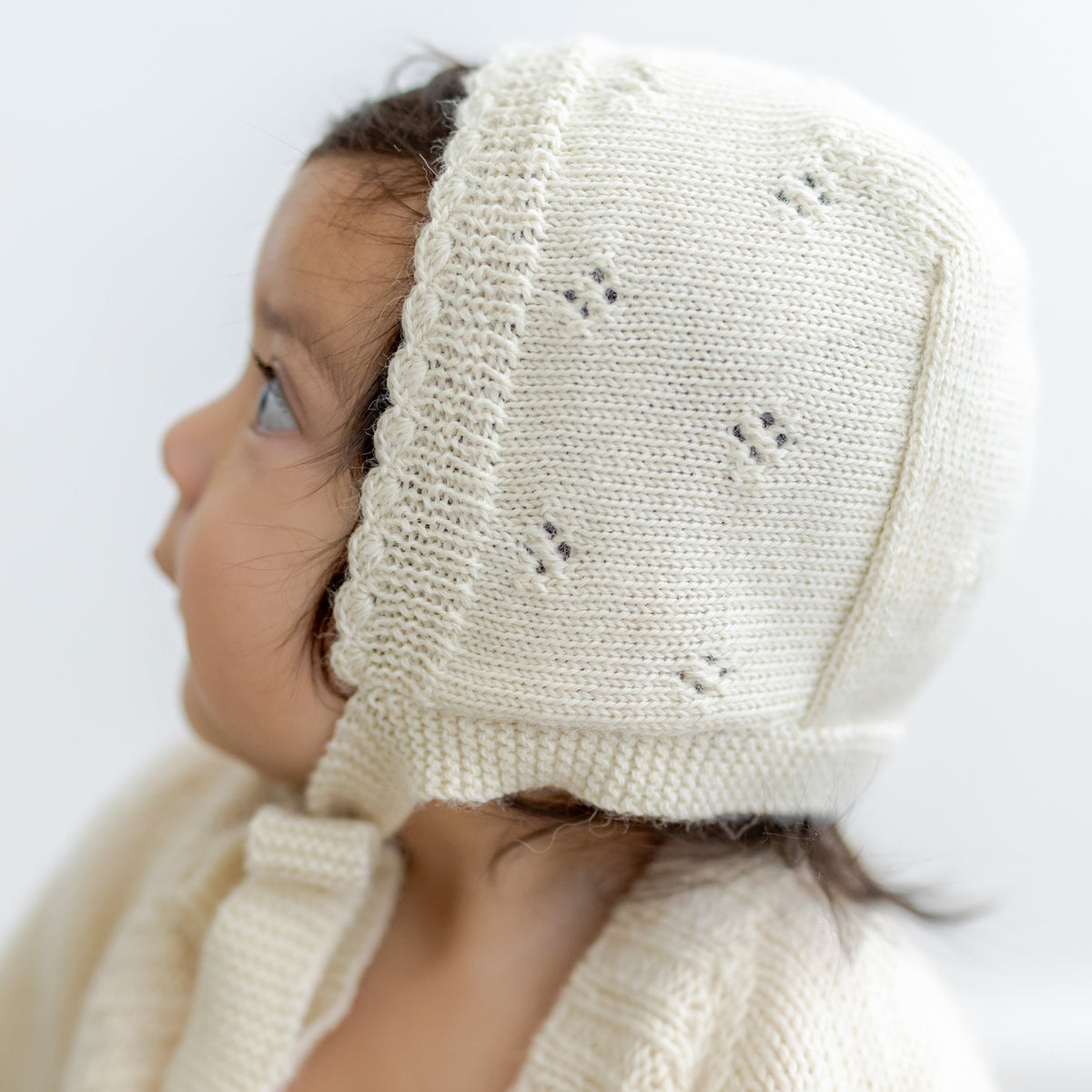 Baby Alpaca Lace Stitch Bonnet