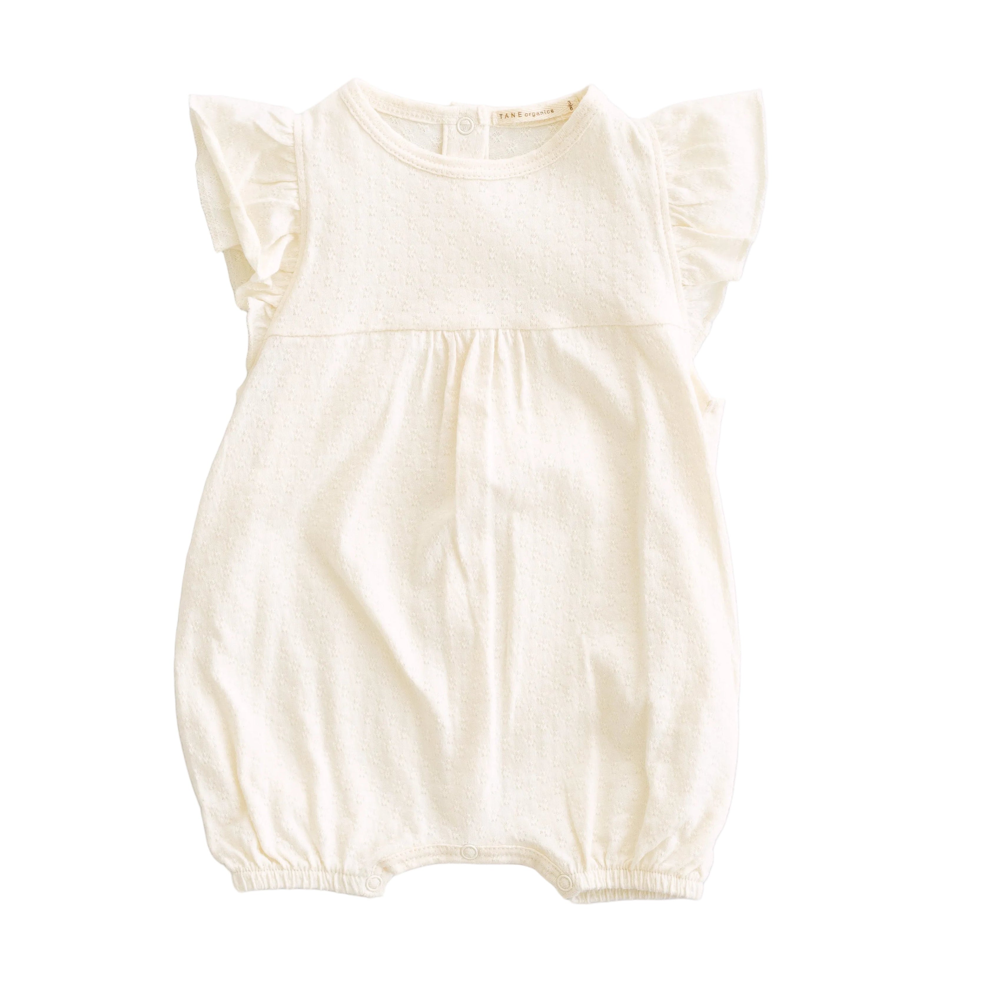 Pointelle Ruffle Sleeved Romper