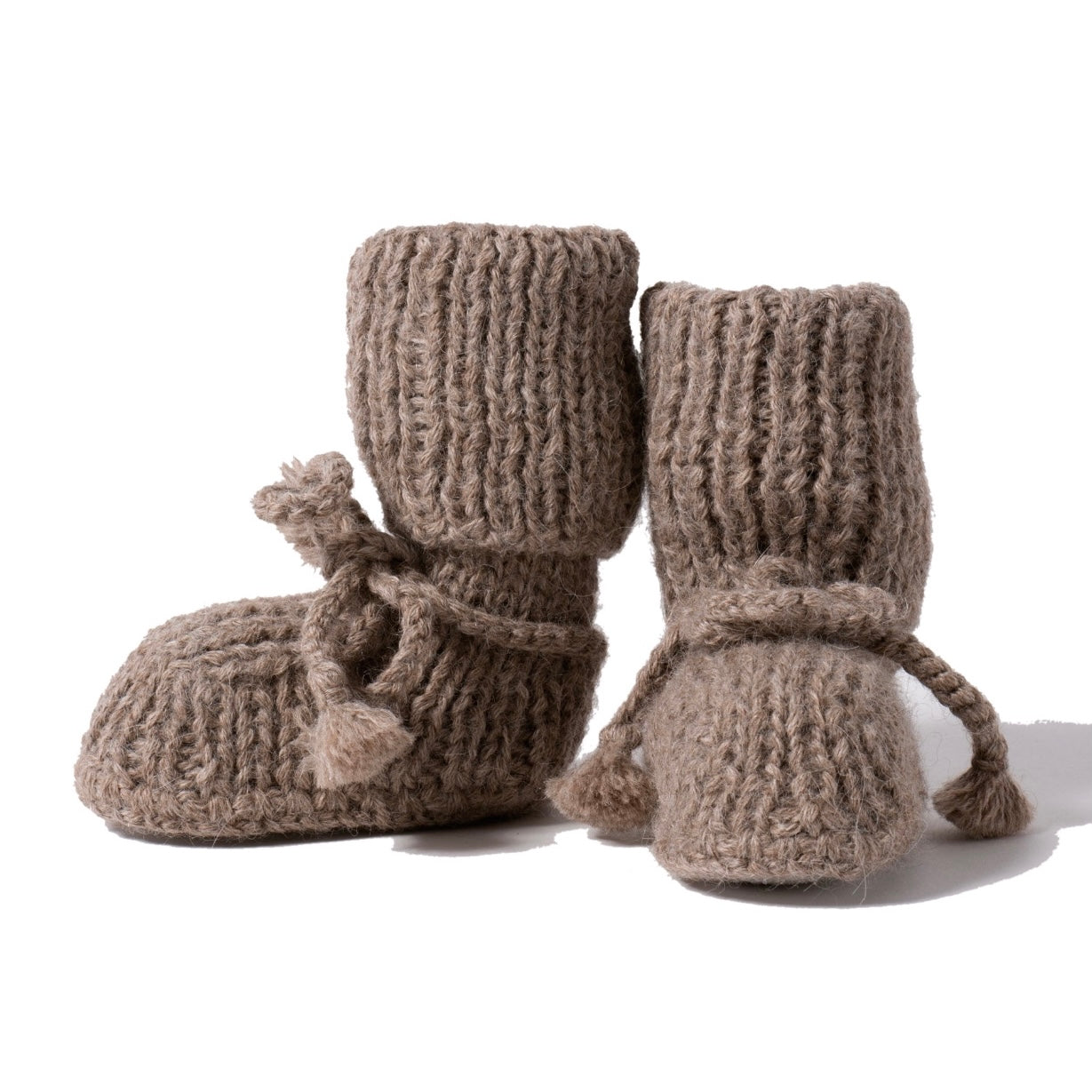 Booties with Ties in Baby Alpaca