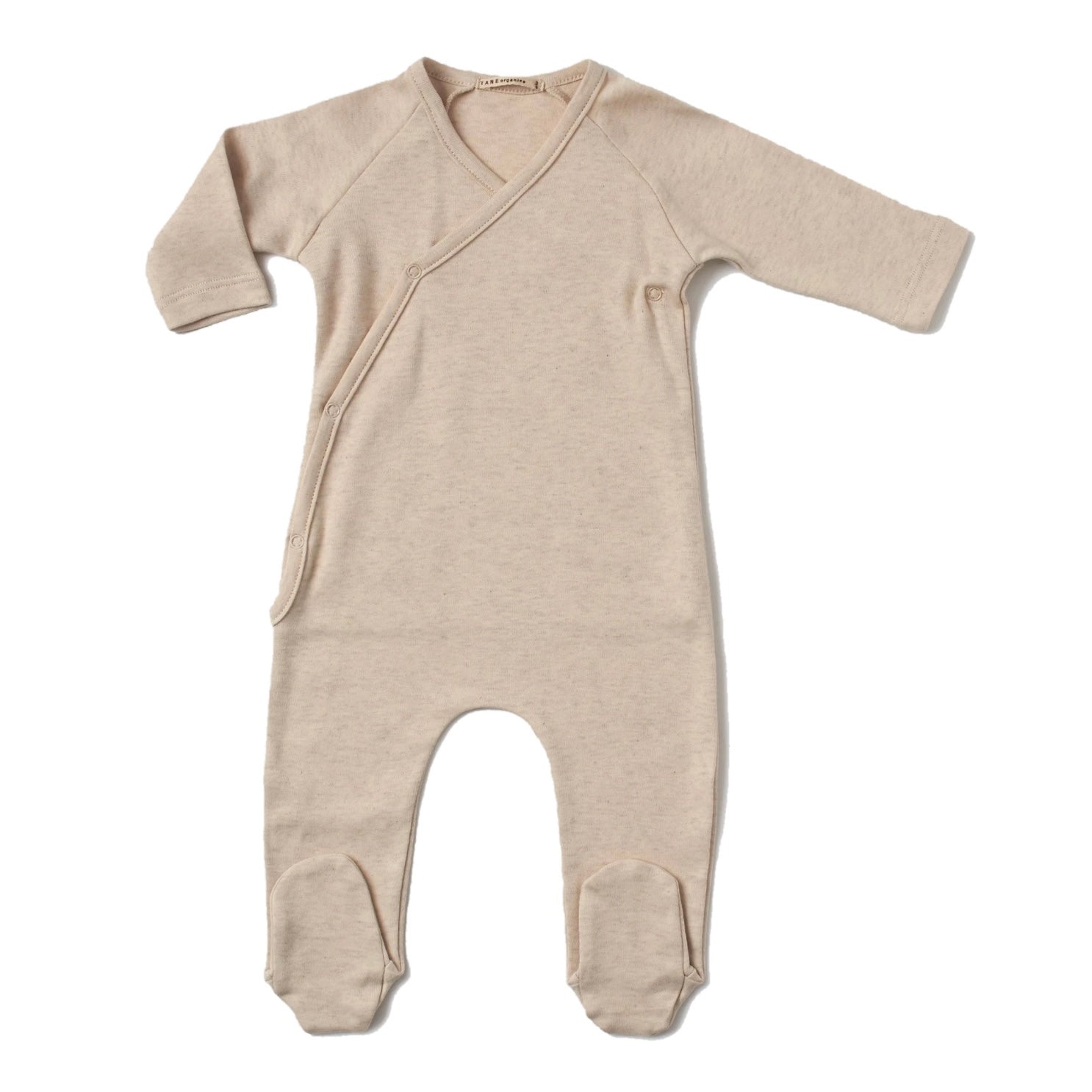 V-Neck Footie in Brushed Heathered Knit
