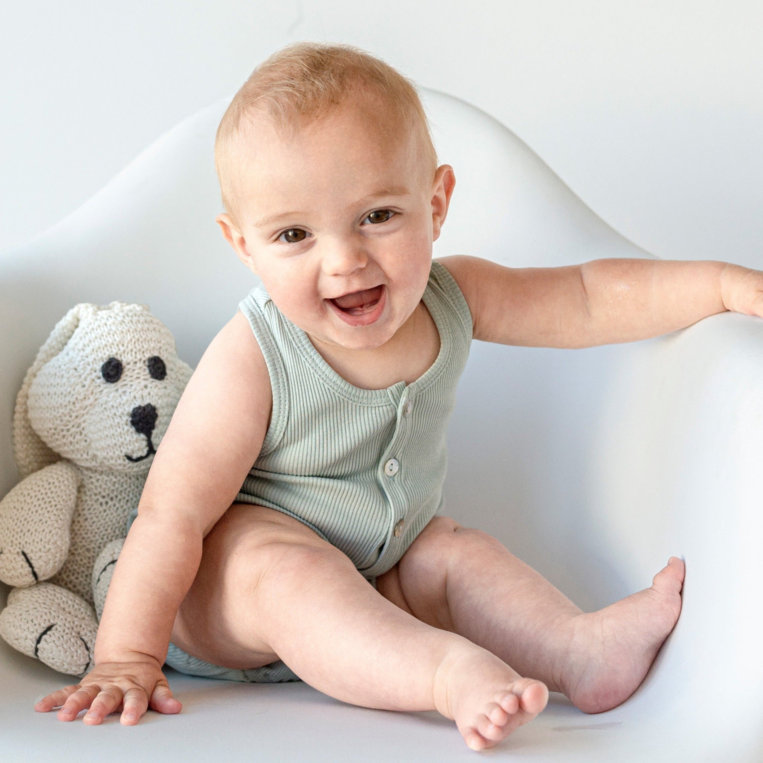 Ribbed Henley Tank Onesie