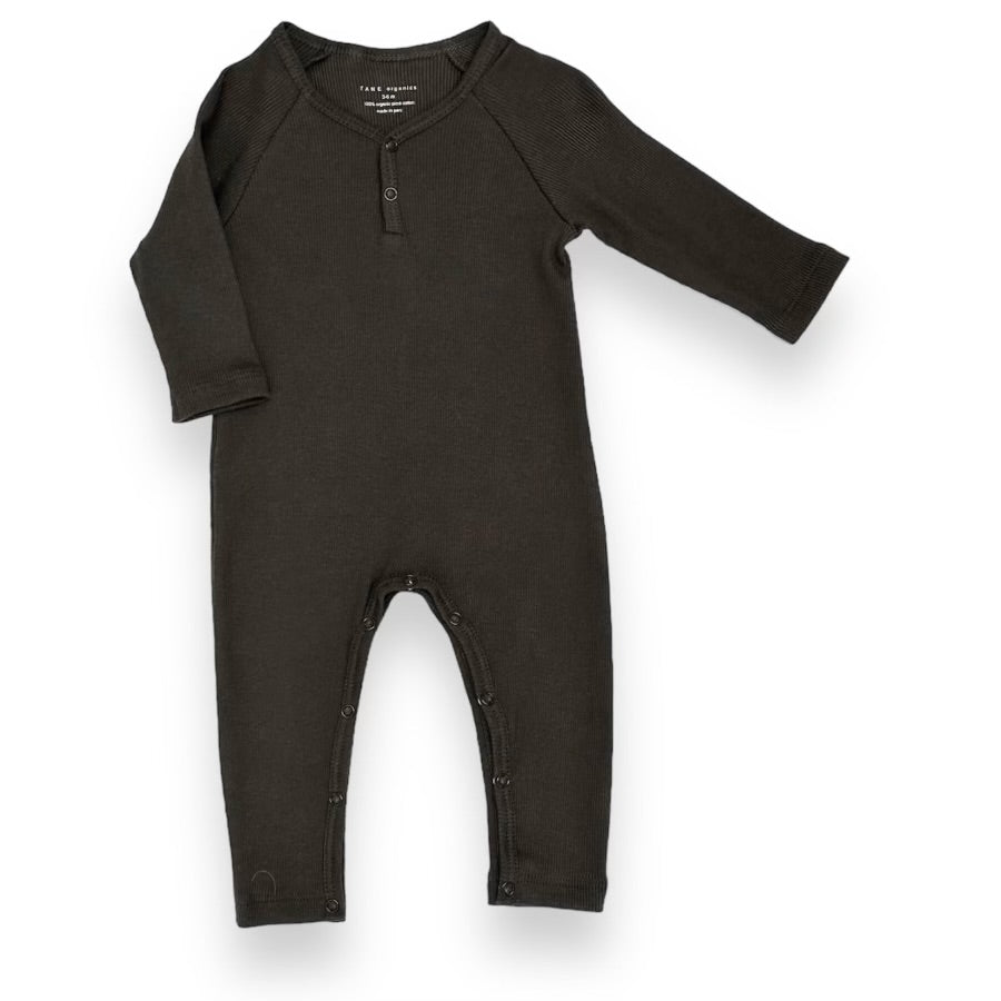 2x2 Rib V-neck Raglan Coverall