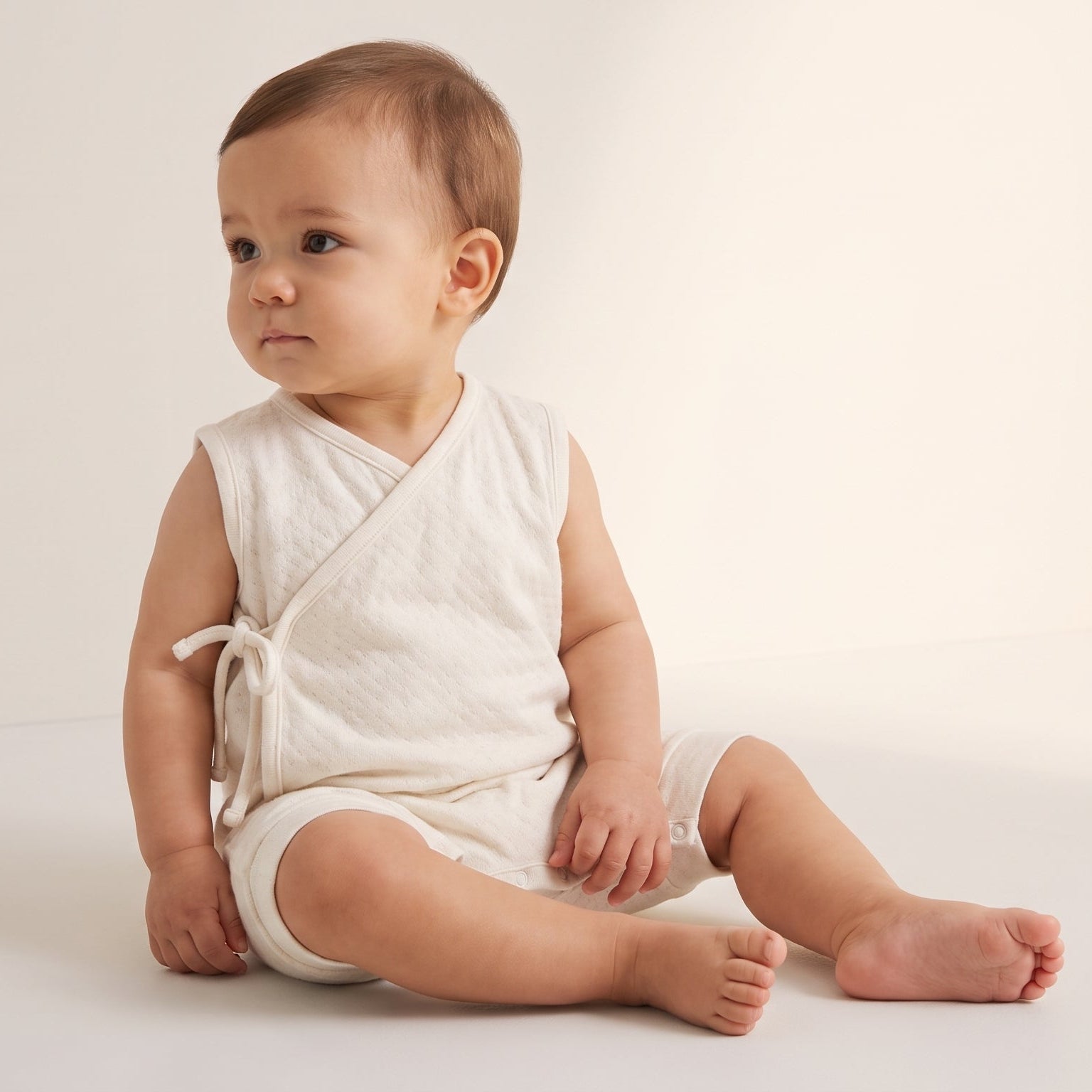 Pointelle Sleeveless Kimono Playsuit
