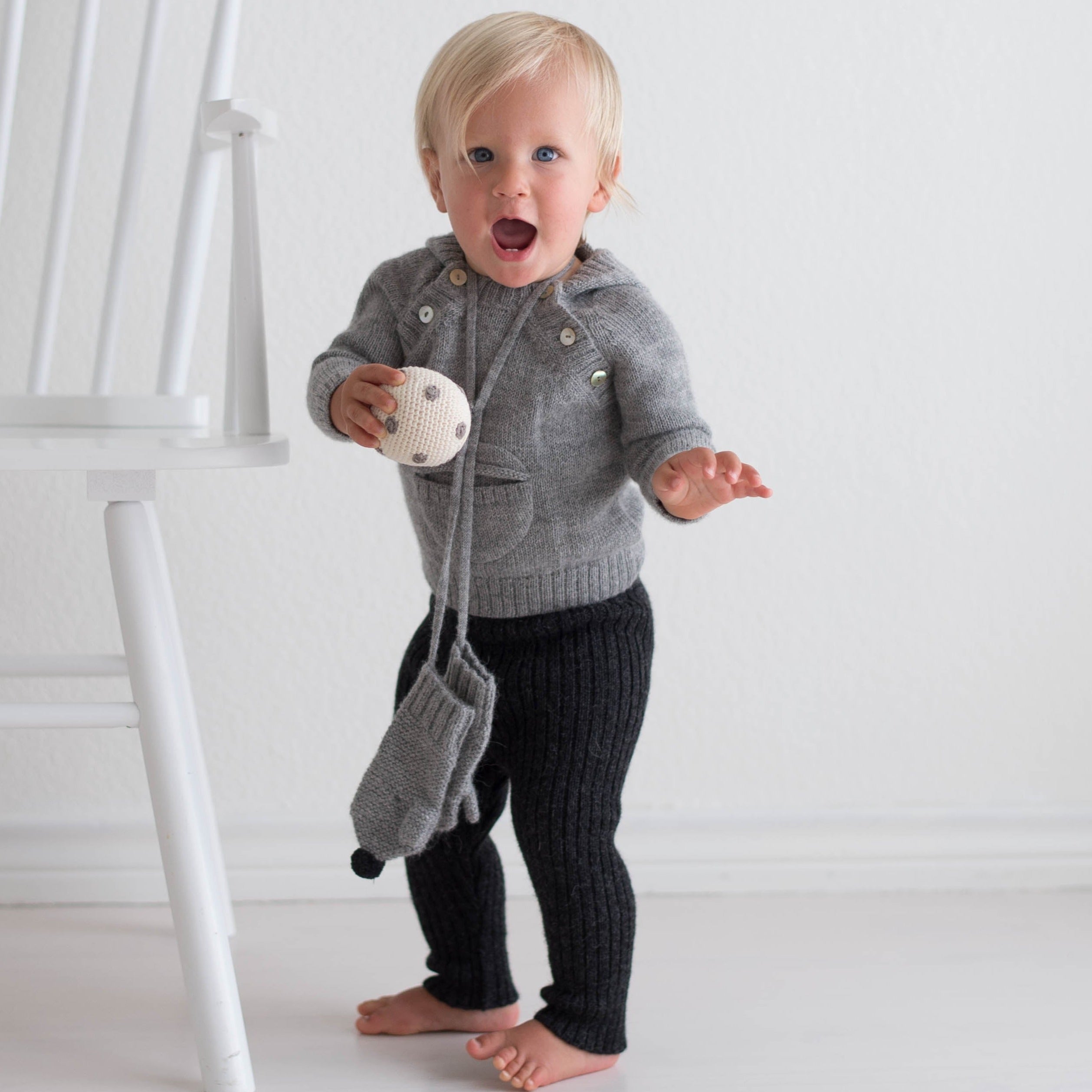 Ribbed Pants in Baby Alpaca