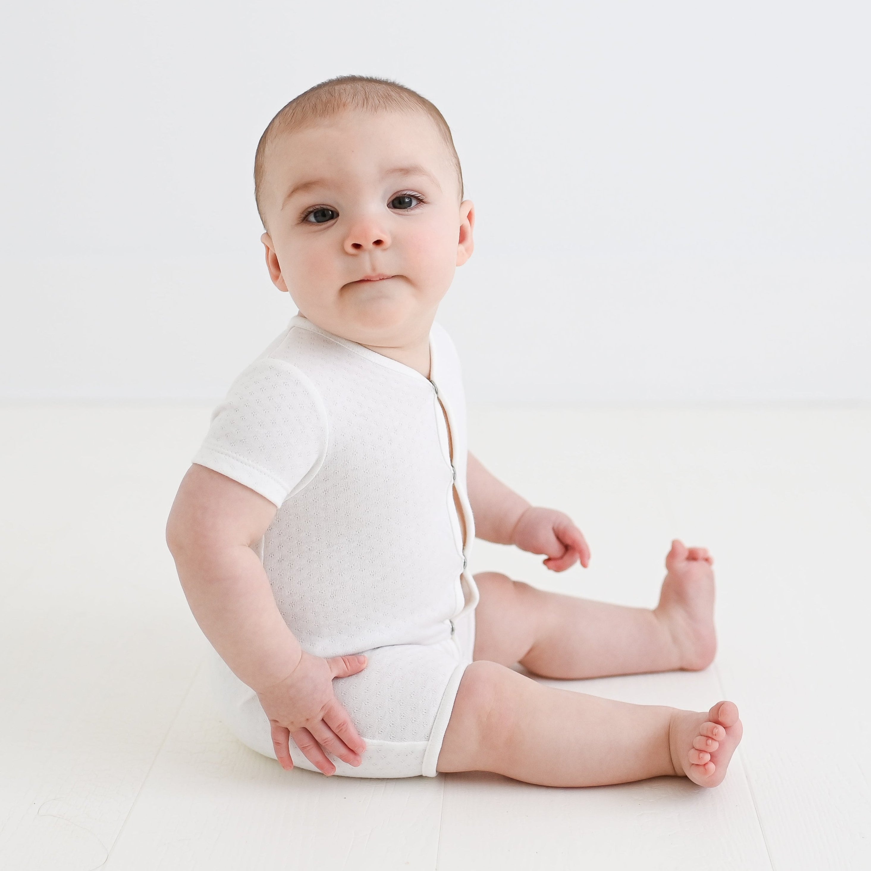 Pointelle Short Sleeved Playsuit