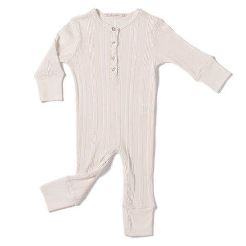 Long Sleeved Henley Ribbed Coverall