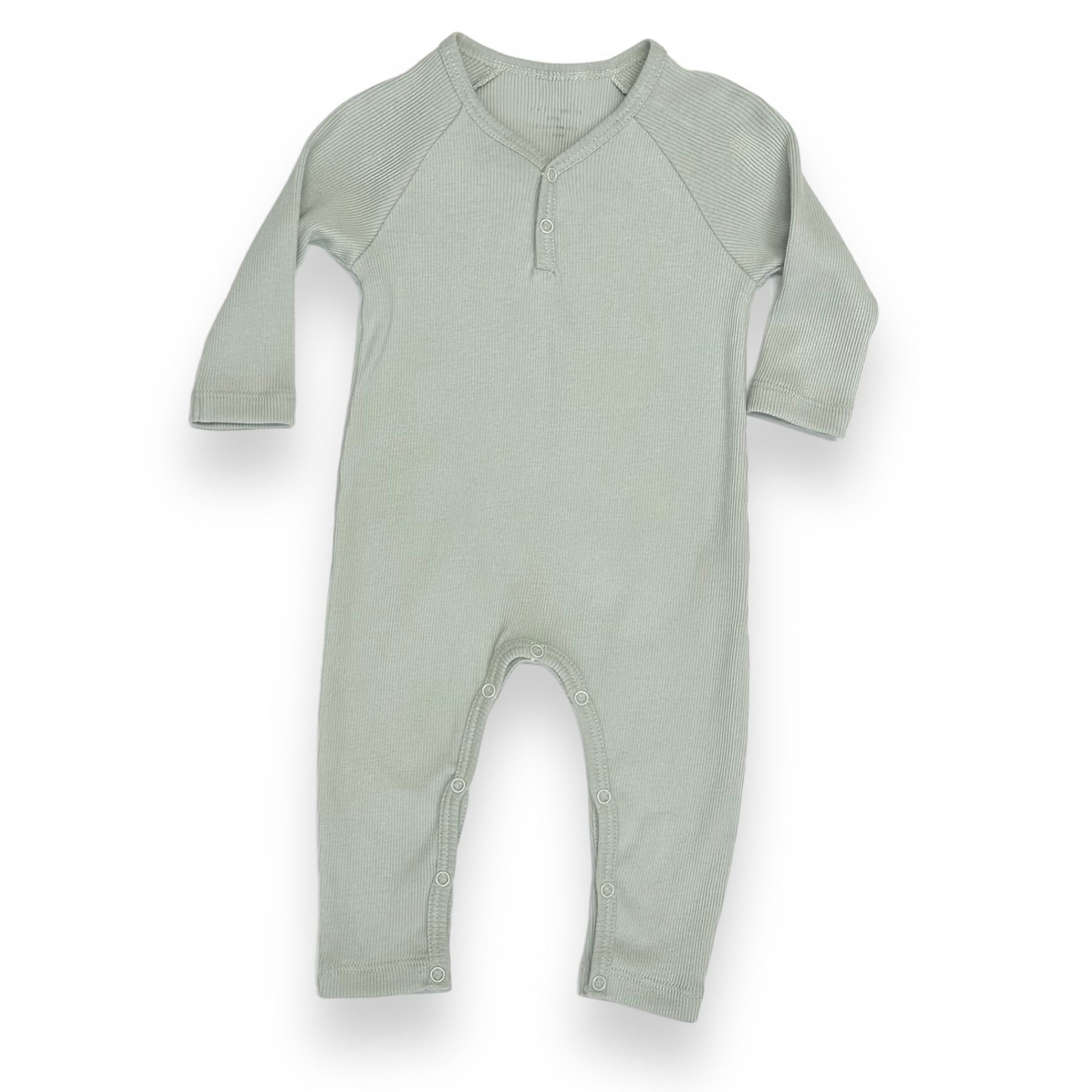 2x2 Rib V-neck Raglan Coverall