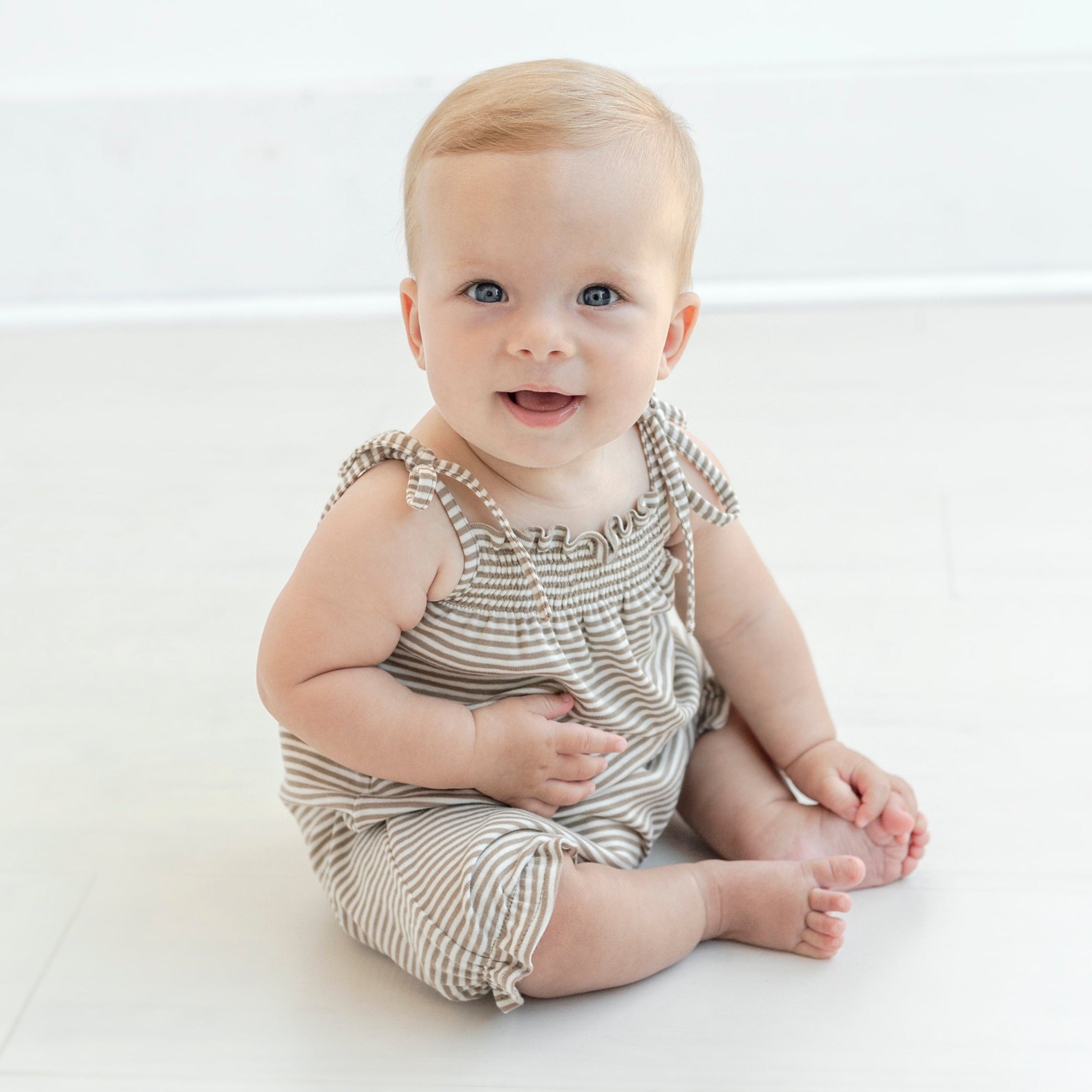 Petite Stripe Romper with Ties