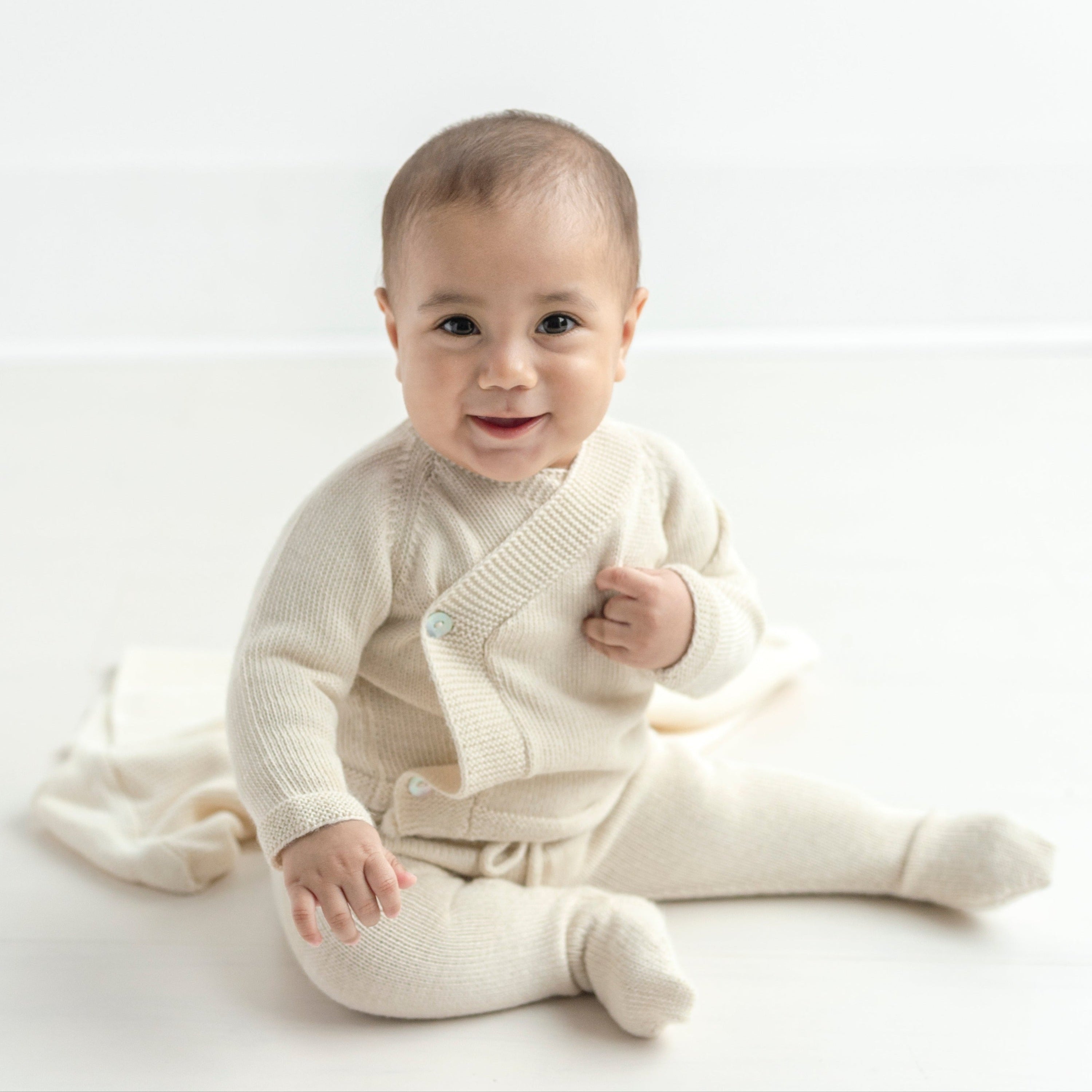 Knit Footie in Baby Alpaca