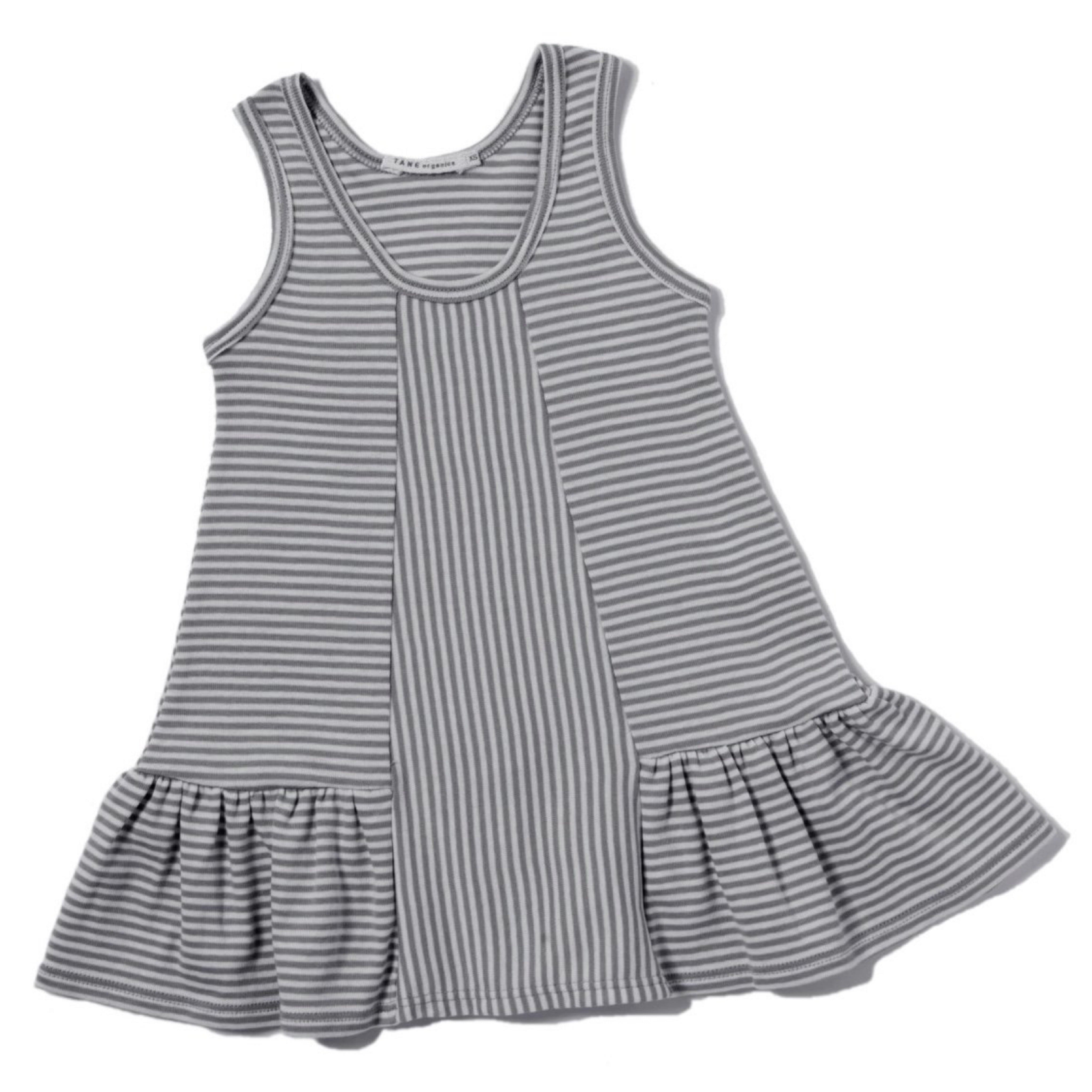 Tane Organics Petite Stripe Tank Dress Xs 3 6M Graphite Stripe